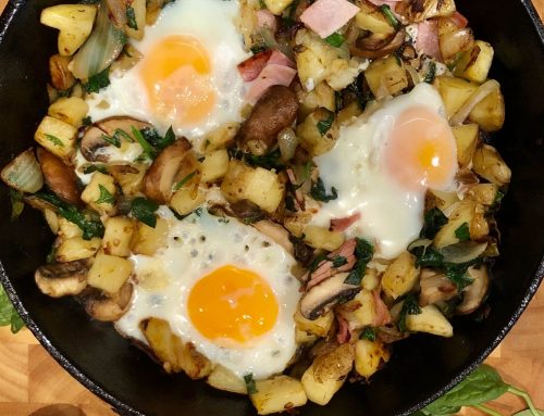 Ham, Mushroom & Spinach Breakfast Hash